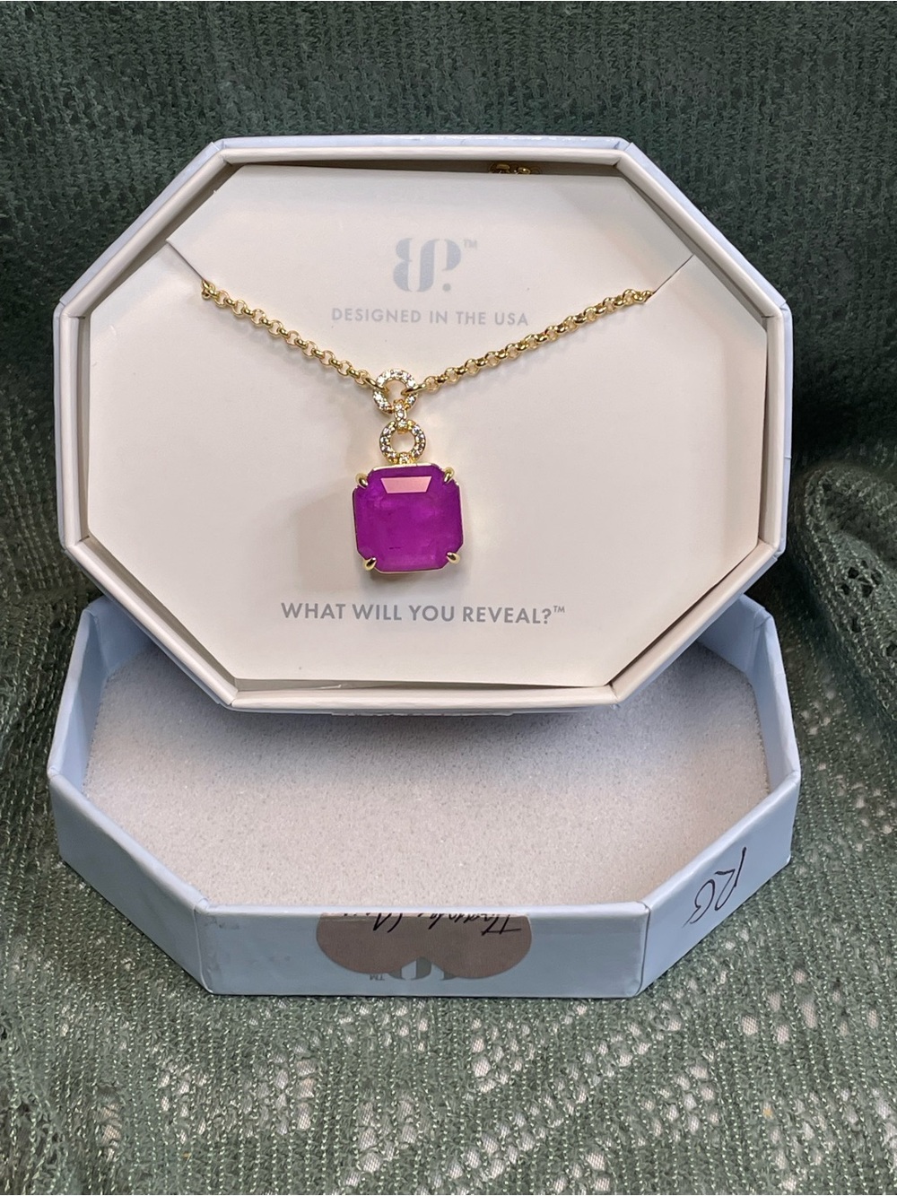 Bomb Party "I Am The Legacy" NK75251 Purple Fluorite on Gold Plating